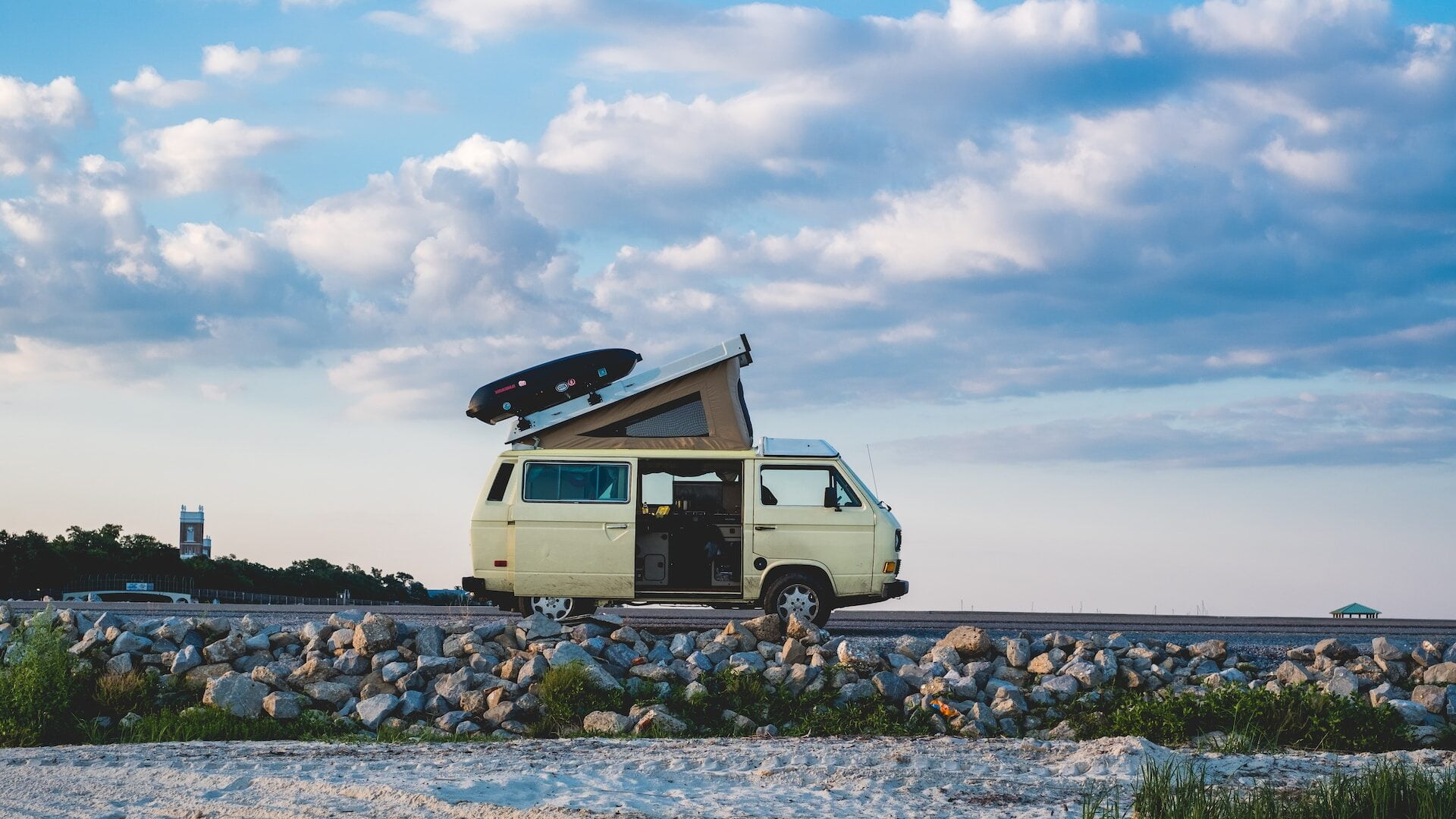 white van under cloudy sky during daytime, careers for nomads anywhere